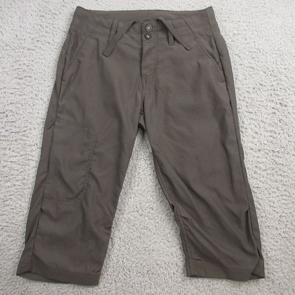 Prana Womens Crop Capri Paant size 4 Nylon Stretch Hiking Outdoors Drawstring‎ - Picture 1 of 9